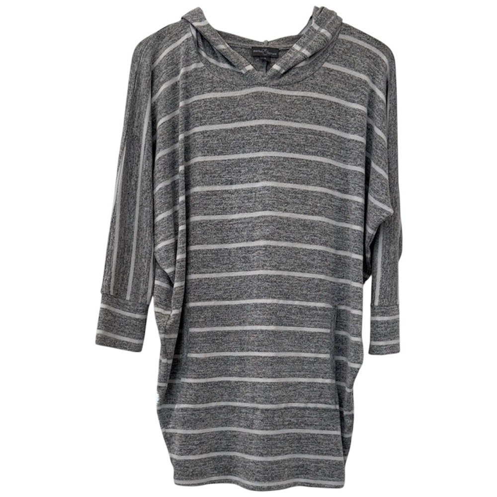 Market & Spruce Women’s Heathered Gray and White Striped  Top